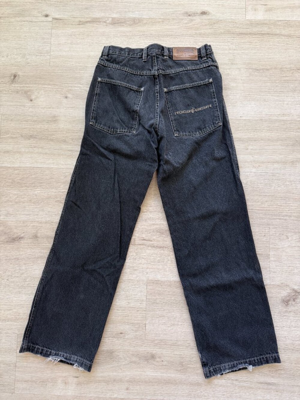 Rocawear Jeans Mens 34 Black Washed Denim Baggy Skater Y2K Hip Hop
